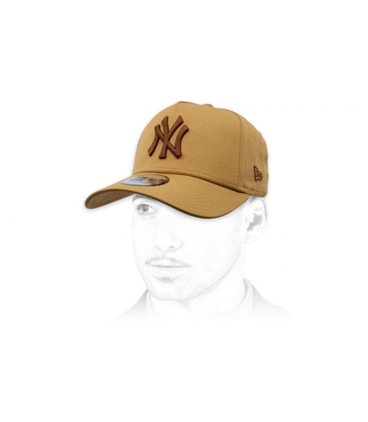 casquette NY beige Aframe Casquette League Ess NY Aframe wheat brown